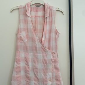 Pink gingham anthro summer dress